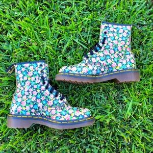 Rare 90s Vintage Dr. Martens Floral Print Boots Made in England